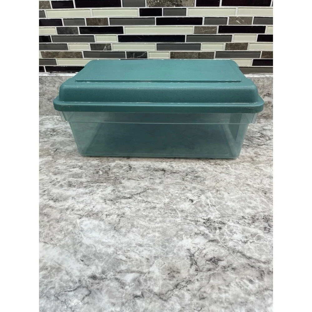 Vintage Rubbermaid  Hi Top Storage Box green  Container Plastic